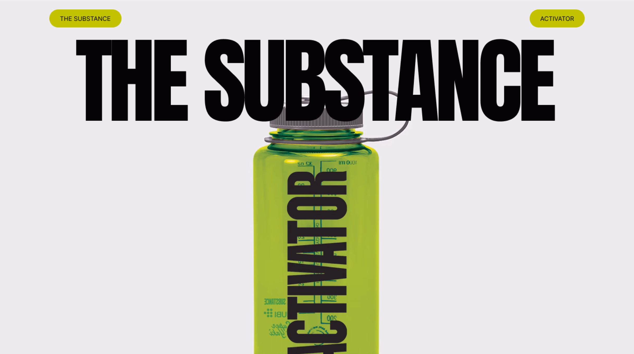 Landing page The Substance em um iMac verde