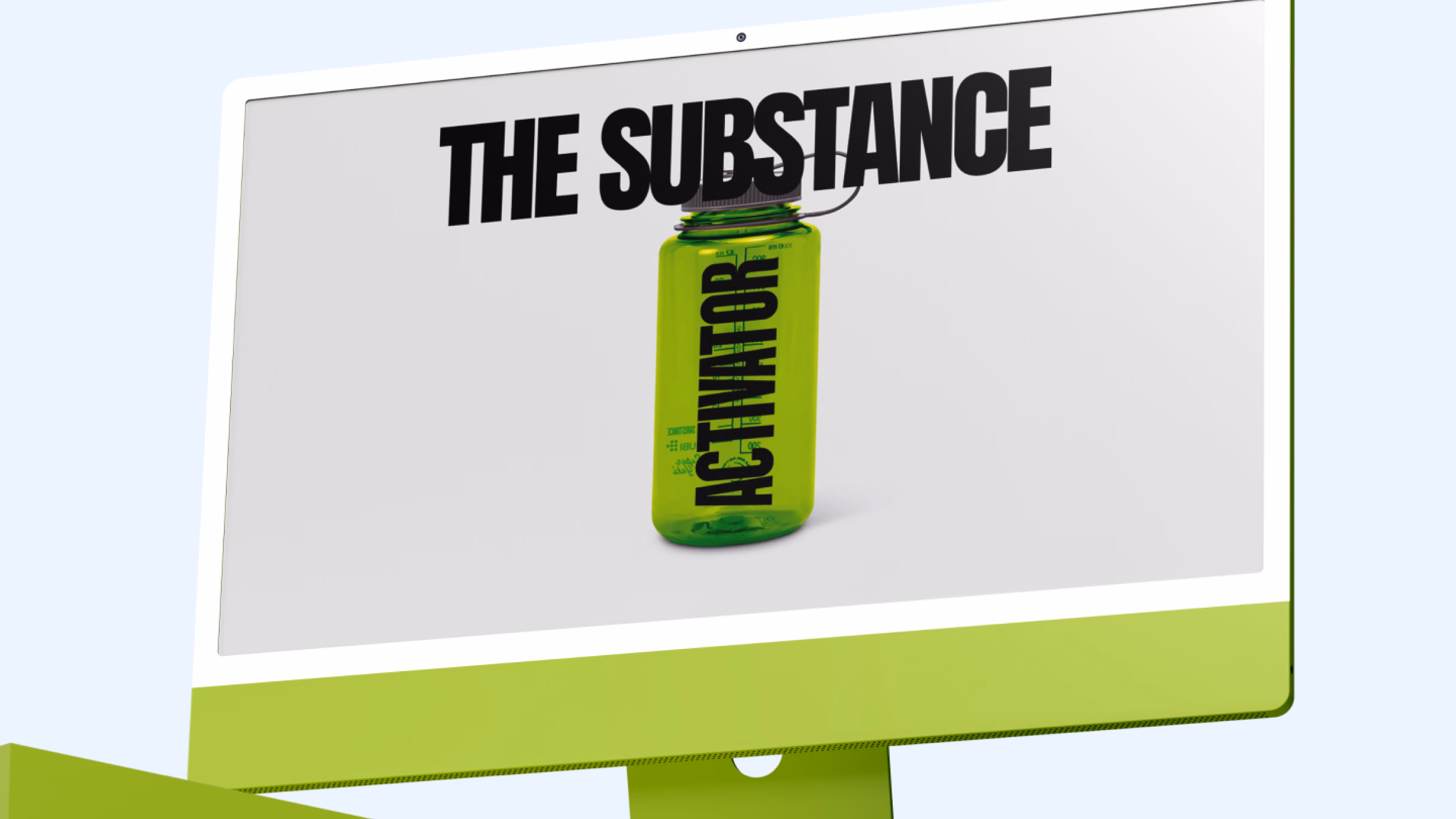 Landing page The Substance em um iMac verde